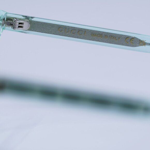 Gucci GG1687O 004 Eyeglasses Transparent Green 52mm Square Frame - Picture 7 of 9